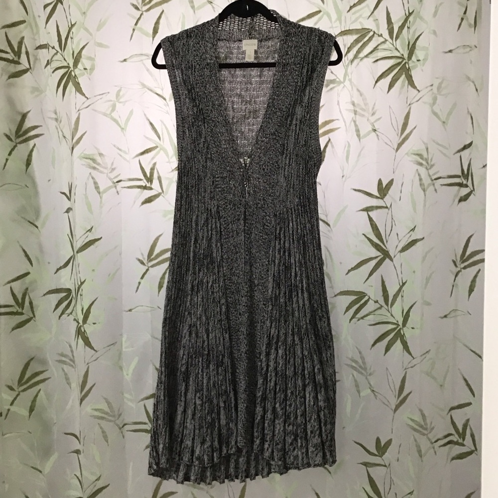 Chico’s Long Gray Sleeveless Vest